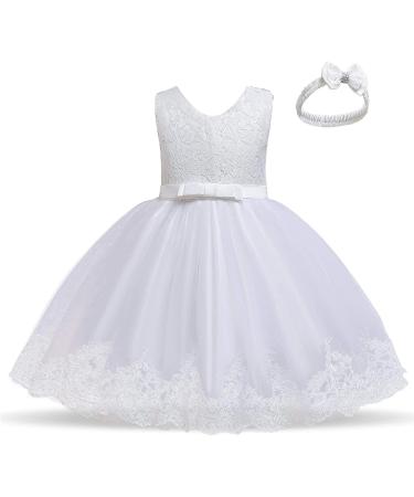 TTYAOVO Baby Wedding Pageant Baptism Christening Tutu Gown Girls Princess Dress 4-5 Years - White - Buy Online on GoSupps.com