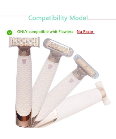 Flawless Nu Razor Pink Replacement Heads - Compatible with Finishing Touch, Rose Gold Body, 2 Blades + 1 Charger Cord - Buy Online on GoSupps.com