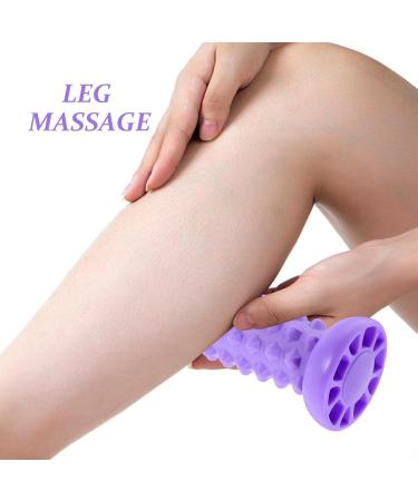 Minkissy Foot Roller - Manual Deep Tissue Foot Massage Roller for Acupressure Therapy - Portable Leg Roller Device in Purple Violet - Buy Online on GoSupps.com