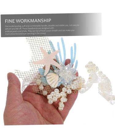 Ipetboom 1set Shell Headband Necklace Hair Accessories Pearl Seaside - Buy Online on GoSupps.com