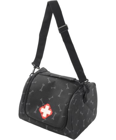 Nimomo Pet Aid Bag Medical Bag Oxford Cloth Bone Pattern Dog Grooming Emergency Survival Handbag for Home Outdoor Travel Camping - Buy Online on GoSupps.com
