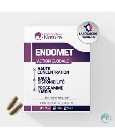 Prescription Nature - ENDOMET - Global Action Food Supplement - PEA Japanese Knotweed Extract - High Concentration and Availability - Made in France - 1 Month Program 60 Capsules - Buy Online on GoSupps.com