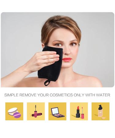 Kinhwa 6-Pack Microfiber Make-up Remover Washcloths - Soft Absorbent Reusable Towels for Luxurious Facial Cleaning (Black 15x30cm) - Buy Online on GoSupps.com