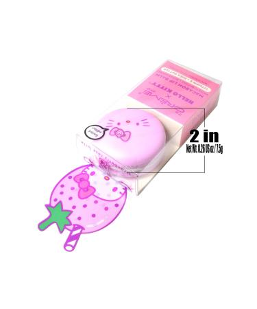 The Creme Shop Hello Kitty Macaron Lip Balm - Limited Edition Strawberry with Vitamin E & Shea Butter | HMLB8384 | Made In Korea + Free Zipper Bag - Buy Online on GoSupps.com