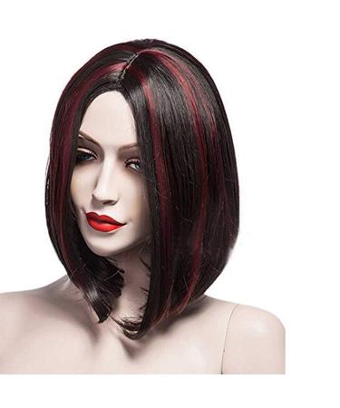 Buy Long Black Red Curly Straight Brazilian Wig for Ladies | Perfect Party Hair for 50s 60s 70s 80s - International Shipping Available - Buy Online on GoSupps.com