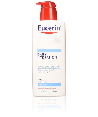 Eucerin Daily Hydration Moisturizing Lotion Fragrance Free 16.9 oz (Pack of 2)