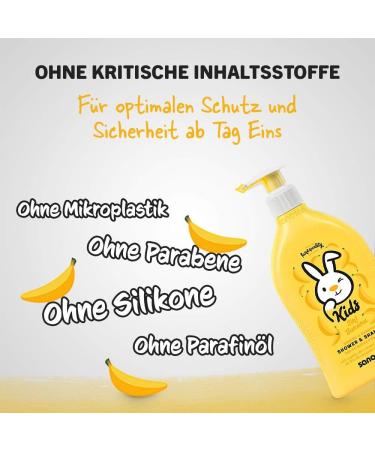  Sanosan Sanosan 2-in-1 Banana Shampoo & Shower Gel for Children - Shampoo & Shower Gel with Organic Olive Extract and Milk Proteins (2 x 400 ml) - Hair Shampoos - Body Wash - Buy Online on GoSupps.com