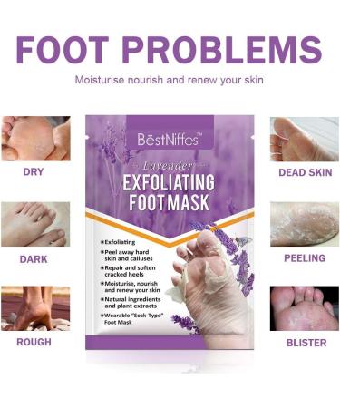 YUNY Foot Peel Mask - 5 Pairs - Exfoliator Peel Off Calluses Dead Skin Callus Remover 100% Natural Ingredients - Get Baby Soft Foot with No Hurt - for Women & Men (Lavender) Multicolor 5 count (Pack of 1) - Buy Online on GoSupps.com