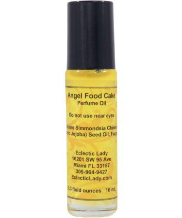 Angel Food Cake Perfume Oil 0.3 Oz Portable Roll-On Fragrance with Long-Lasting Scent Delightful Essential Oils and Jojoba Oil For Daily Use 0.3 Fl Oz (Pack of 1)