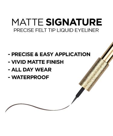 L'Oreal Paris Matte Signature Liquid Dip Eyeliner in Greige - Waterproof, Vivid Matte Finish, 0.07 fl Oz (Pack of 1) - Buy Online on GoSupps.com