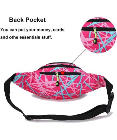 Ausion Fanny Pack Waist Bag - Water Resistant Hip Bum Bag for Traveling, Running, Cycling - Pink - Buy Online on GoSupps.com