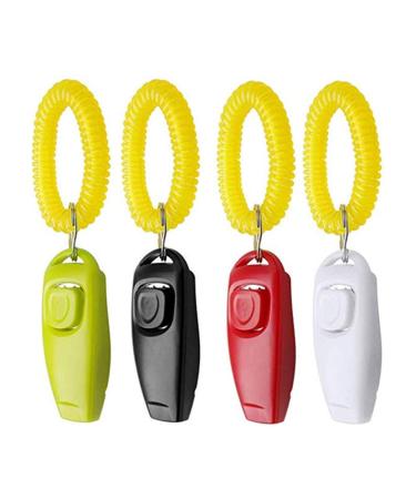 Symphonyw Dog Training Clickers 4PCS Dog Whistle Clicker 2 in 1 Whistle and Clicker Pet Training Tools with Wrist Strap - Buy Online on GoSupps.com