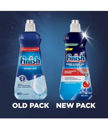 Finish Dishwasher Rinse & Shine Aid | For Drier Glasses and Spot Prevention | Pack of 5 400ml each | Packaging May Vary - Buy Online on GoSupps.com
