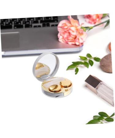 Buy BUIFULSIC Travel Container for Contact Lenses | Mini Mirror Lens Case - Gold 7.2x7.2cm - Ideal for Colored Lenses | International Shipping - Buy Online on GoSupps.com