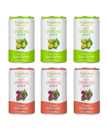 Pamper Your Taste Buds with Tamaya Light Sparkling Grape Juices Mix Discovery Case - 100% Natural NFC Fresh Pressed - No Sugar Added - Pack of 12 Mini Cans (6.75 Fl Oz) - Buy Online on GoSupps.com