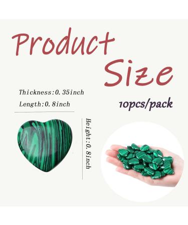 MAIBAOTA Malachite Healing Crystals Gemstones Pocket Gifts Heart-Shaped Nature Spiritual Energy for Women Men Reiki Divination Balancing Yoga Meditation 10PCS - Buy Online on GoSupps.com