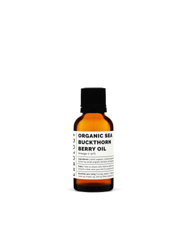 100% Organic Sea Buckthorn Oil 1 fl oz - Cold-Pressed 50:1 - Rich in Omega-7 and Beta-Carotene - Straight from Farm - Non-GMO - No Additives or Preservatives - Recyclable Glass Bottle