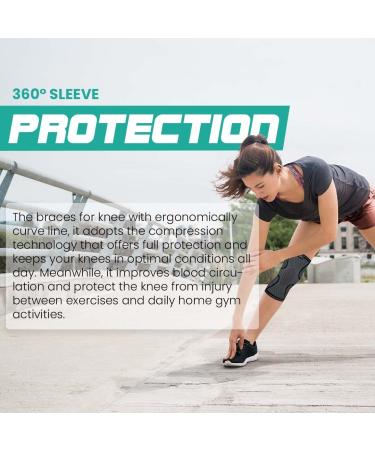 MODVEL Knee Braces for Men & Women - 2 Pack Compression Sleeve Set for Meniscus Tear, ACL & Arthritis Pain Relief - Size Medium, Black - Buy Online on GoSupps.com