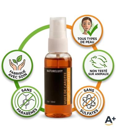 Huile de Carotte 30 ml Spray - Sans Parab nes - Pour Tous Types de Peau - Buy Online on GoSupps.com
