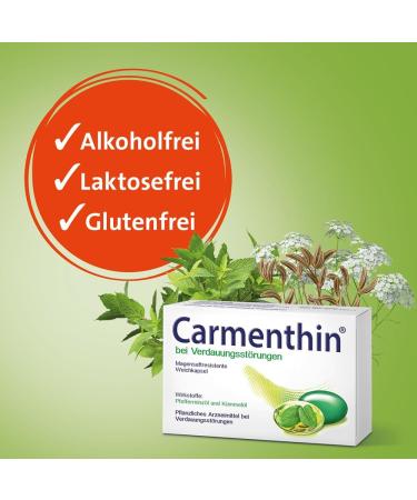 Carmenthin 84 Soft Capsules | Digestive Disorders Relief | Vegetable Drugs for Flatulence & Fullness | With Peppermint & Caraway Oil | Soothes Gastrointestinal Tract - Buy Online on GoSupps.com