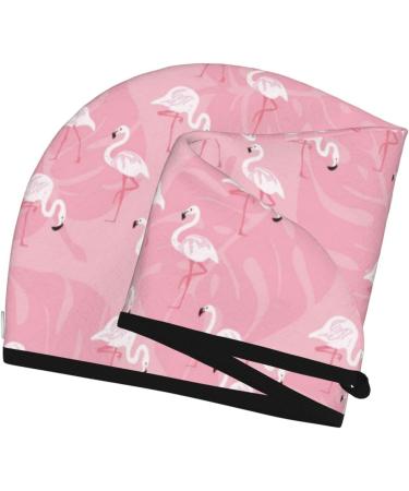 Pink Flamingos & Flowers Microfiber Hair Towel - Super Absorbent Coral Velvet Wrap for Long Curly & Thick Hair - Quick Dry Hair Cap for Women - Buy Online on GoSupps.com
