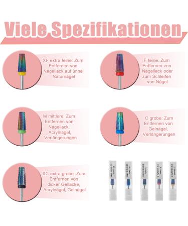 Treki 5-Piece Nail Cutter Bits Set | Fine & Coarse Tungsten Steel Attachments for Acrylic & Gel Nails | Perfect for Pedicure & Manicure - Buy Online on GoSupps.com