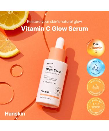 Hanskin Vitamin C Glow Duo Brightening Serum + Capsule Moisturizer Set with Pure Vitamin C B12 Niacinamide & Sea Buckthorn for Dark Spots Radiant Tone & Hydrating Korean Skincare - Buy Online on GoSupps.com