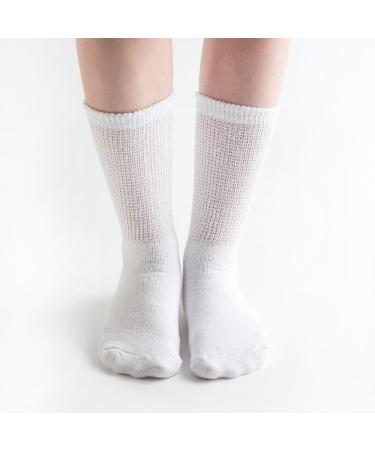 Doc Ortho Loose Fit Cotton Diabetic Socks 3 Pairs, Crew, Large White - Men & Women - Buy Online on GoSupps.com