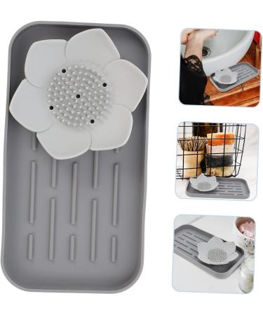 Ciieeo 4 Sets Drain Pan Mat Soap Drainer Silicone Container Black Stand Soap Holder Shower Hand Soap Container Wooden Soap Dish Black Soap Soundbar Household Products Silica Gel Square - Buy Online on GoSupps.com