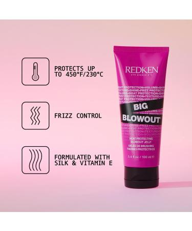 Redken Big Blowout Heat Protection Jelly Serum 3.4 fl. oz. | Volume for Fine Hair | Blowdry Gel | All Hair Types - Buy Online on GoSupps.com