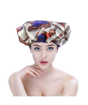 Beaupretty Silk Shower Cap for Women - Breathable Hair Care Hat with Elastic Band (Blue) - Ideal for Salon & Nighttime Use - Buy Online on GoSupps.com