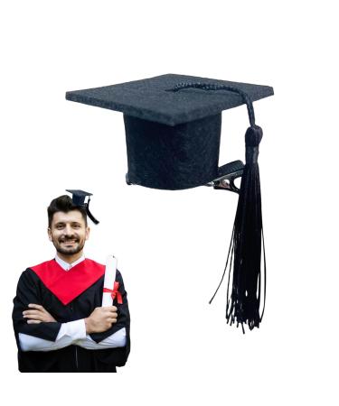 Aizuoni Graduation Hats Doctoral Hat Headband Graduation Dress up Photo Decoration Supplies Hat Inserts Graduation Accessories for Kids Adults Black