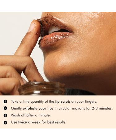Coffee Lip Scrub Balm - 85% Dark Lip Reduction | Natural Sugar & Coconut Oil | 100% Vegan (12g - Buy Online on GoSupps.com