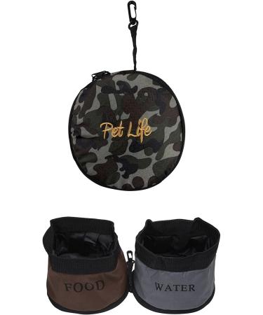 PET LIFE Collapsible Waterproof Dual Folding Travel Bowl - Camouflage, One Size - Buy Online on GoSupps.com