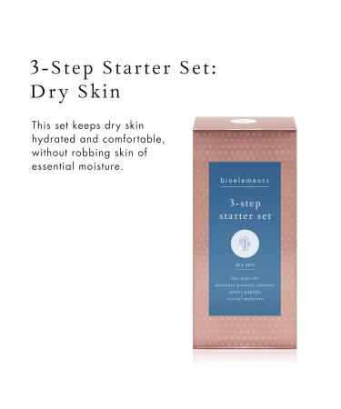 Buy Bioelements 3-Step Starter Set for Dry Skin | Moisture Positive Cleanser Power Peptide Toner & Crucial Moisture Moisturizer - Perfect for International Shipping - Buy Online on GoSupps.com