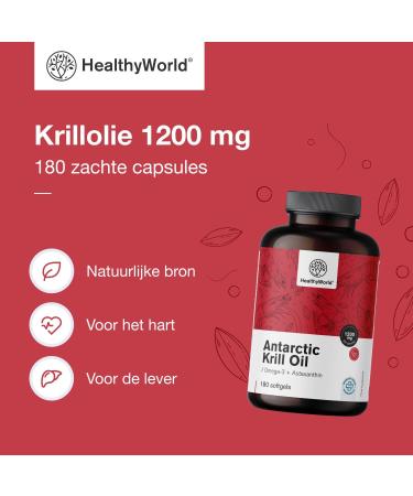 Be Healthy Group doo Krill Oil 1200 mg 180 Soft Capsules Omega3 + Astaxanthin Glutenfree Lactosefree and Without Artificial Flavors 3 Month Supply Support of Heart and Blood Vessels - Buy Online on GoSupps.com