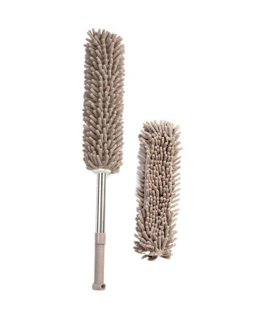 Extendable Dusts Brush with Soft Head Telescopics Dusters for Efficient High Reach Cleans Khaki Telescopic model plu