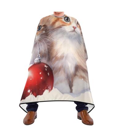 Waterproof Barber Cape -Christmas Cat Pattern 20 Cheetah Haircut Bib for Men Unisex Hair Cutting Cape(8rp1a)