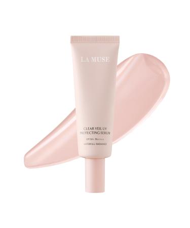 LA MUSE Peach Pink Glow Tone Up Cream(1.7 fl oz) | Lightweight Tinted Moisturizer for Radiant Skin | Hydrating Primer Non-Sticky & Non-Greasy | Korean Skincare for All Skin Types No Makeup Look