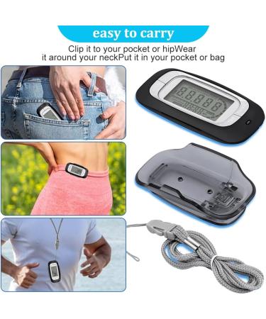 Fivtsme 3D Pedometer Clip - Step Counter for Walking | Simple Large Display Fitness Tracker for Men & Women | No App or Phone Required - Buy Online on GoSupps.com