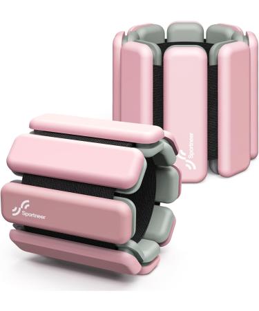 Portable Weight Cuffs - 2-Series Set (0.5kg & 1kg) for Men & Women | Ankle Weights for Yoga Dance & Aerobics - Pink Peony - Buy Online on GoSupps.com