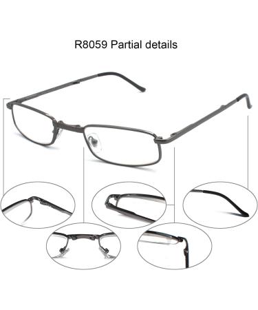 Buy 3 Pack Unisex Folding Reading Glasses - Black Gunmetal & Silver - 2.25 Diopters | International Shipping - Buy Online on GoSupps.com