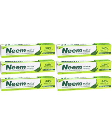 6 x Neem Active Toothpaste - Natural Herbal Oral Care 100g - International Shipping Available - Buy Online on GoSupps.com