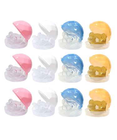 Sipiris 12 piece of pacifier box pacifier storage box transparent dustproof box portable for the daily storage of nullters 4 colors
