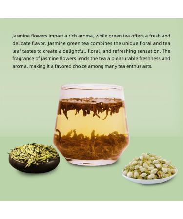 HANFANGLING Jasmine Green Tea: 100% Natural Loose Leaf - Metabolism Booster, Anxiety & Stress Reliever, Breath Freshener - Aromatic Flavor Blend - Buy Online on GoSupps.com