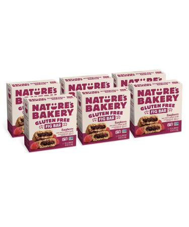 Nature s Bakery Gluten Free Fig Bars Raspberry Real Fruit Vegan Non-GMO Snack bar 6 boxes with 6 twin packs (36 twin packs) Raspberry  6 Count (Pack of 6)