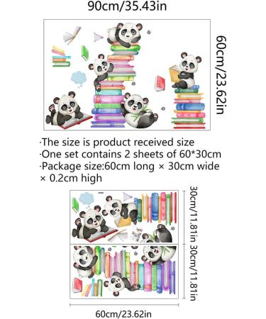 OOTSR Panda Bear and Book Wall Decals - Cute Animal Home Decor for Kids Bedroom & Nursery - Buy Online on GoSupps.com