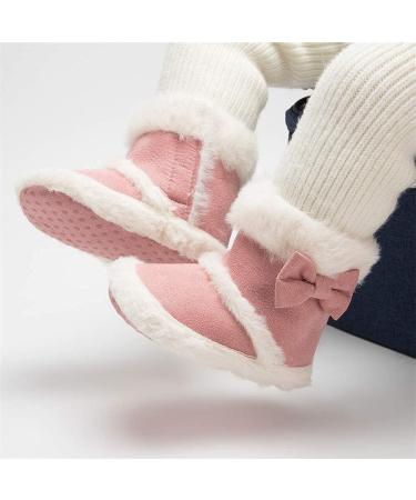 Sonsage Infant Baby Snow Boots - Soft Anti-Skid Sole Ankle Booties for Winter - 12-18 Months - Pink - Buy Online on GoSupps.com