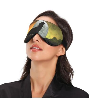 Unisex Howling Wolf Full Moon Sleep Eye Mask - Comfortable Night Shade Cover - Buy Online on GoSupps.com