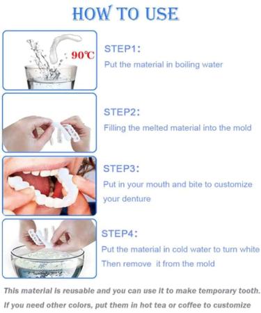 Denture Teeth Snap On Veneers for Men and Women - Temporary Fake Teeth for Confident Smile (2 Pcs) - Buy Online on GoSupps.com